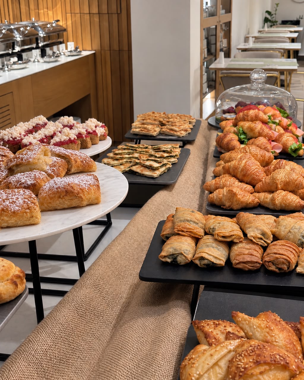 A generous spread of morning favourites.
